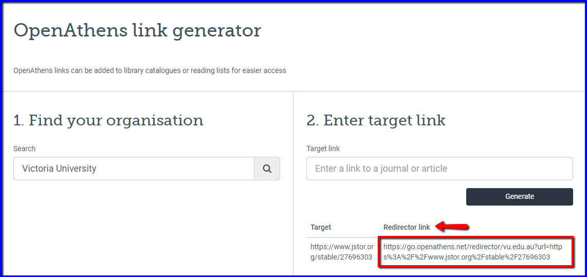 JSTOR Permanent links from Library Resources Library Guides at