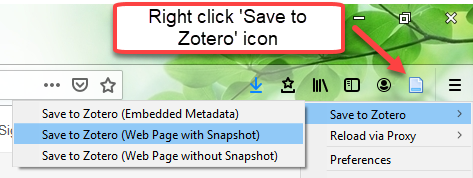 Zotero web page