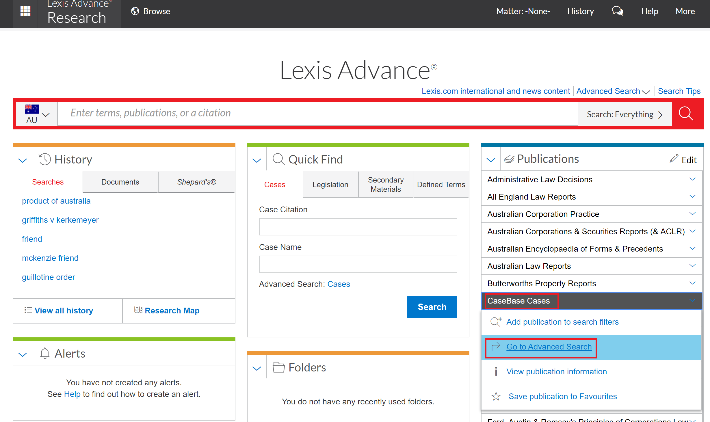 CaseBase (Lexis Advance) Researching Case Law LibGuides at Deakin