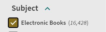 subject with electronic books ticked