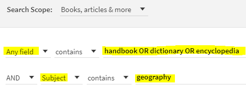 Searching for reference material