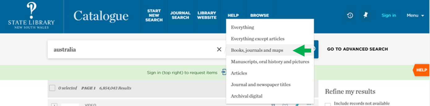 catalogue screenshot