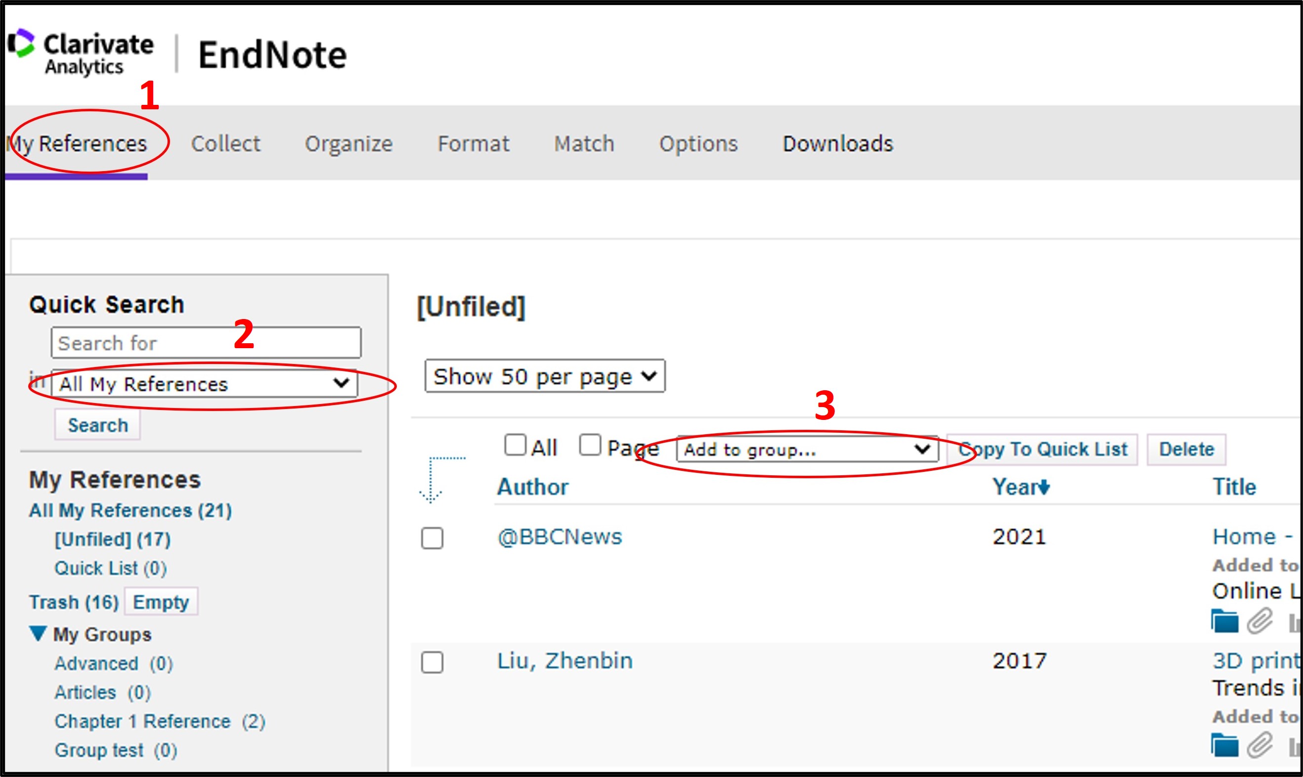 Organising Your References Introduction To EndNote Online LibGuides 