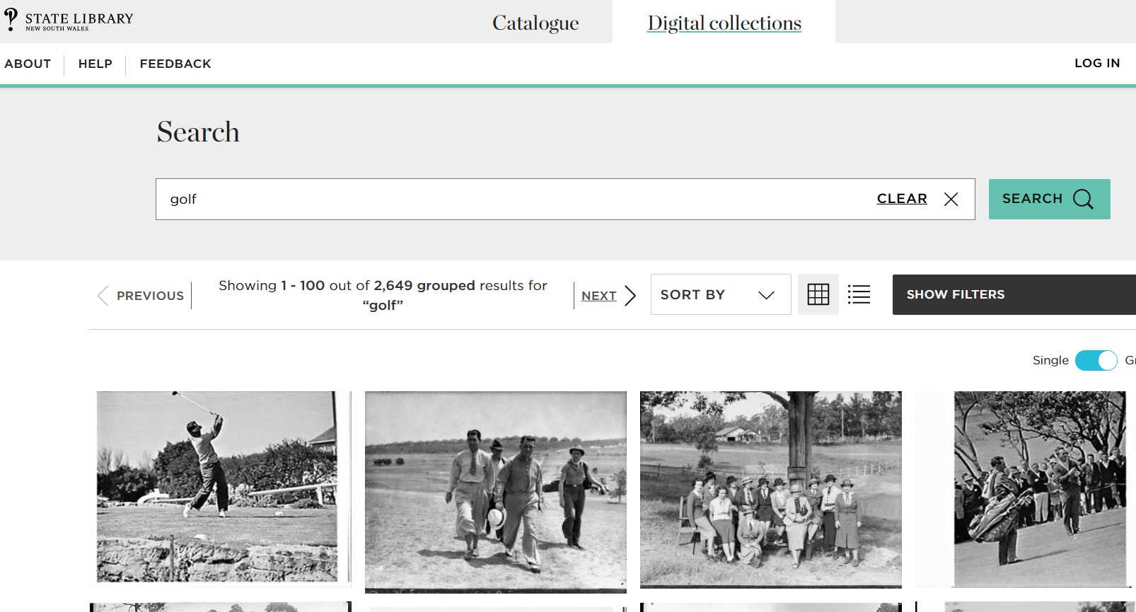 Screenshot of State Library of NSW catalogue