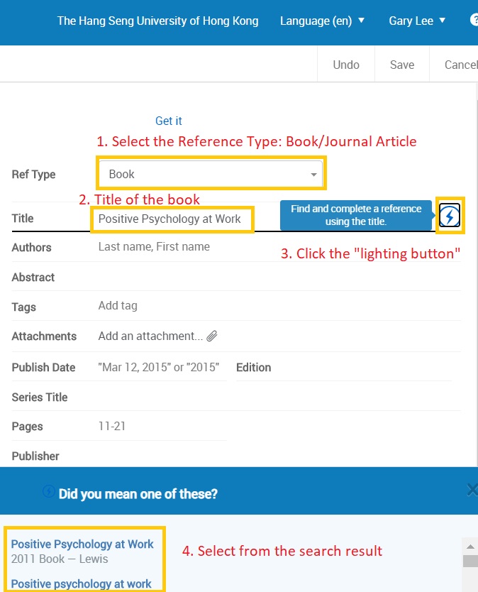 Step 2 Importing References to RefWorks RefWorks