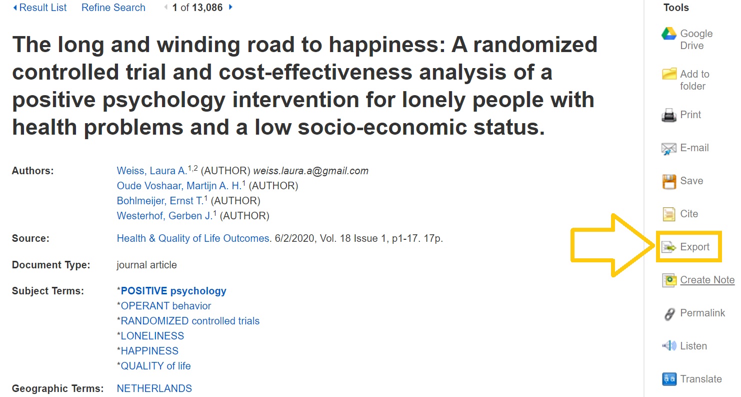 Step 2 Importing References to RefWorks RefWorks