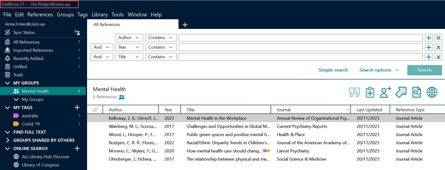 Open shared library, EndNote library sharing