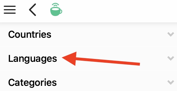 Screenshot of PressReader homepage showing 'languages' option.