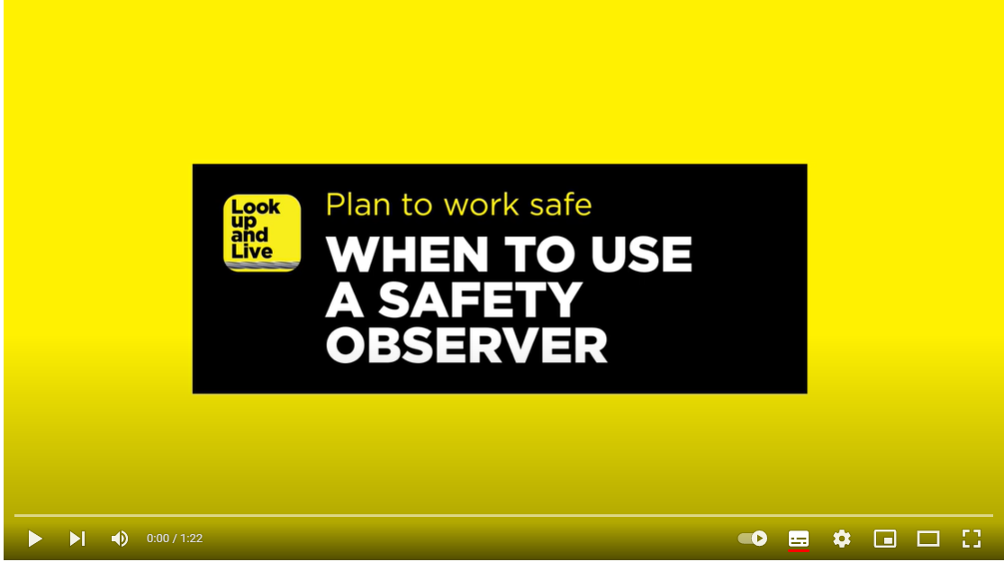 Safety Observer YouTube Video