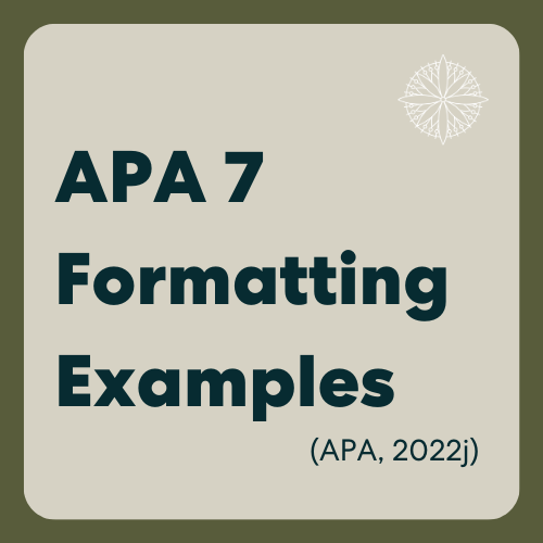 Click here to access the Official APA 7 formatting examples on the sample papers webpage.
