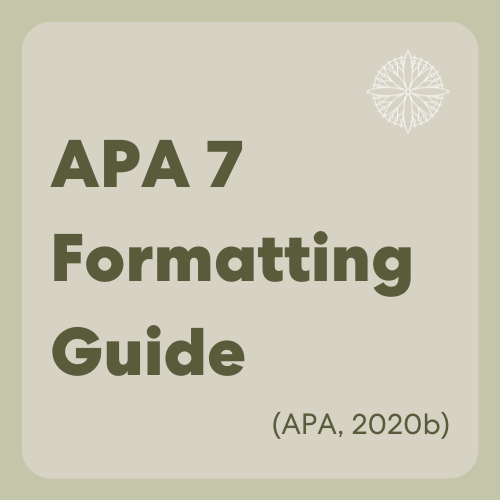 Click here to view the Official APA 7 Formatting guide as a PDF document.