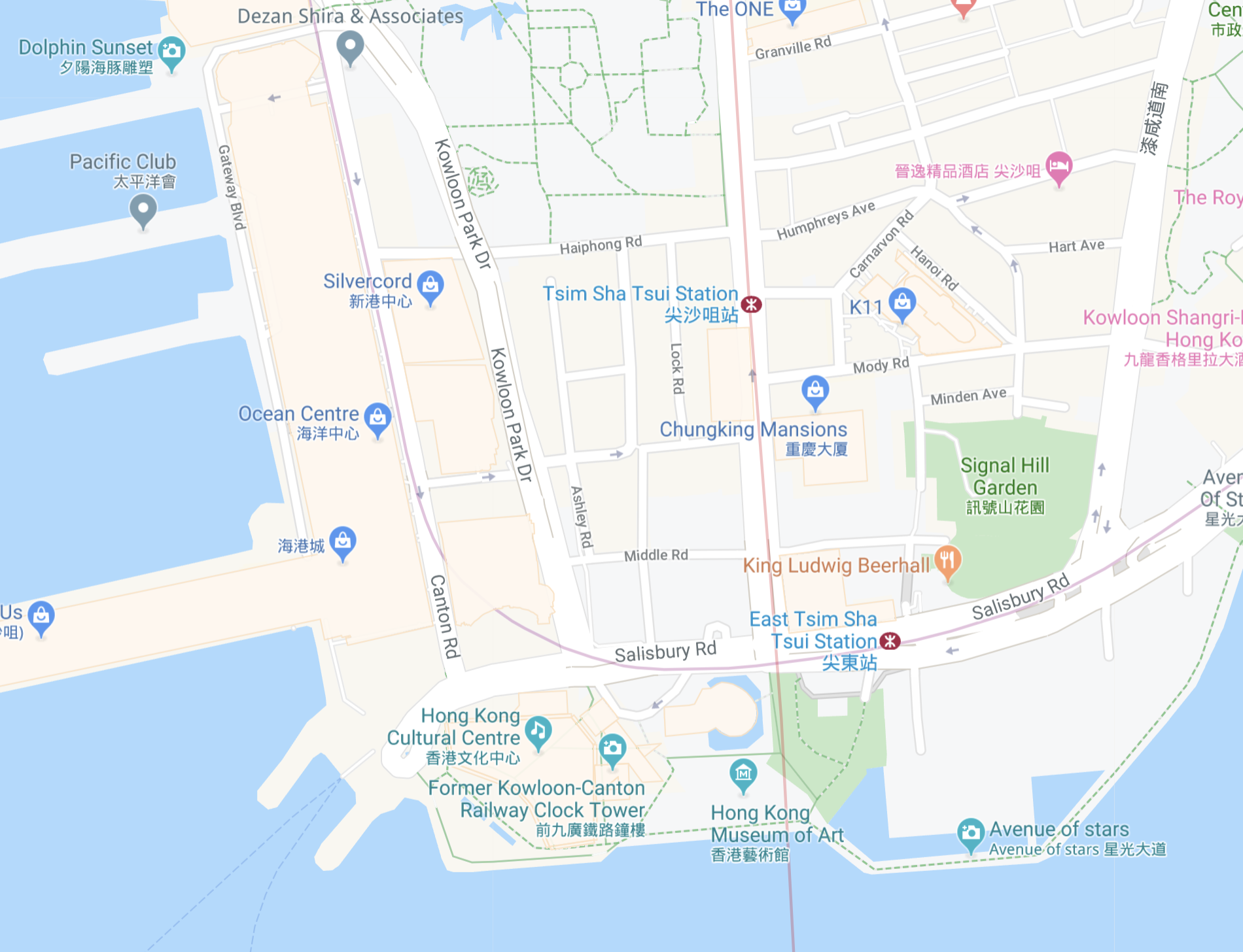Fig. 3. Screenshot of Map of Tsim Tsa Tsui, Hong Kong.
