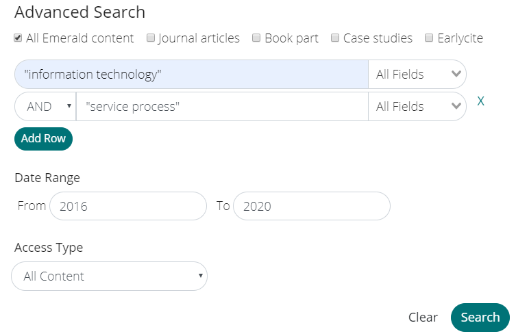 Emerald insight search