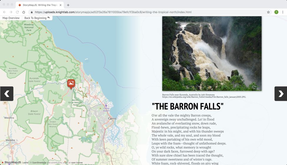 StoryMap JS example.