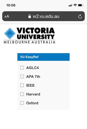 VU EasyRef Home Page