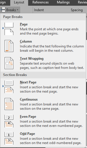 thesis layout word