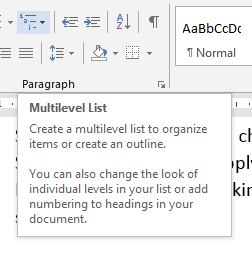 thesis table format