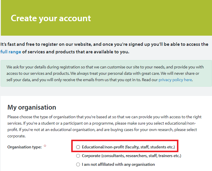 Access options for researchers and students