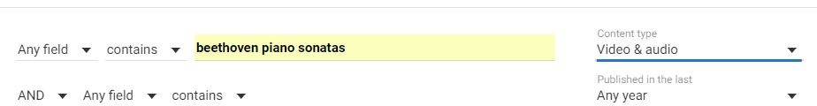 Search example: beethoven piano sonatas
