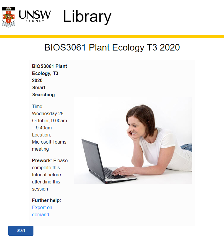 Prework tutorials Library service model for curriculum support