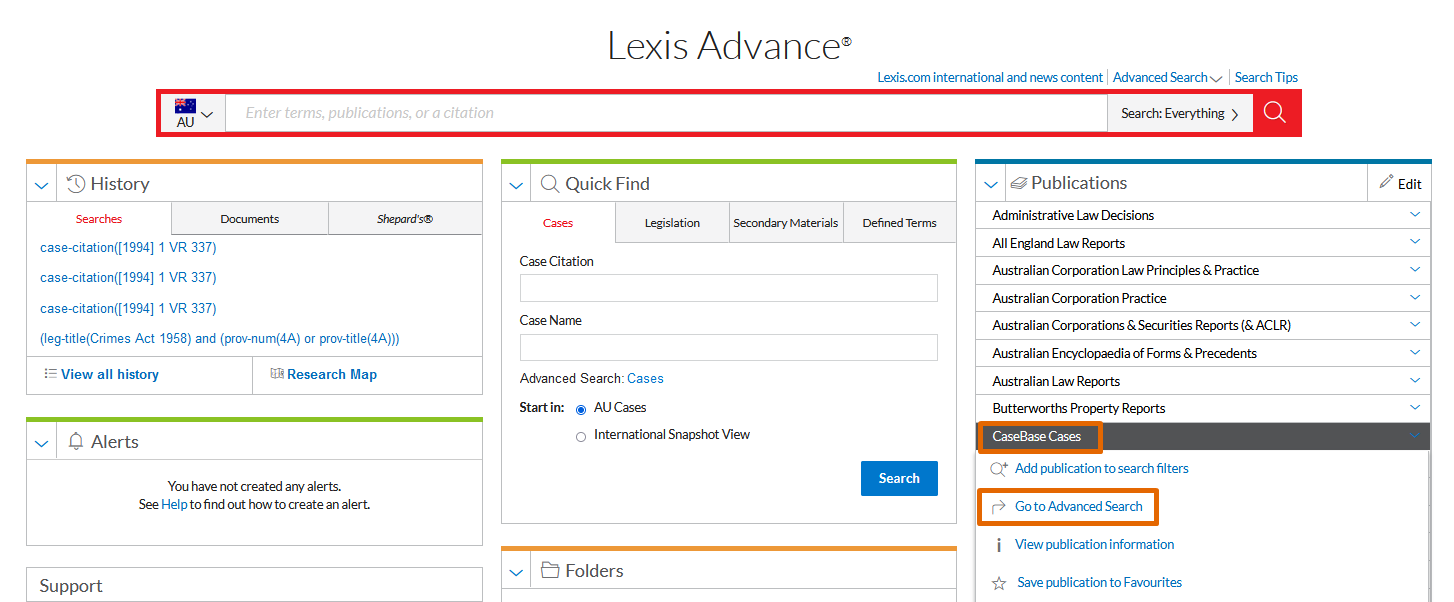 CaseBase (Lexis Advance) Researching Case Law LibGuides at Deakin