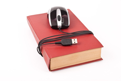 Book and mouse image symbolising online research