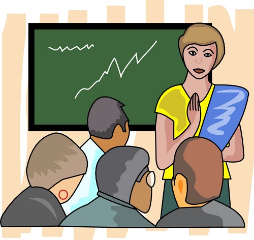 woman making a presentation in a class