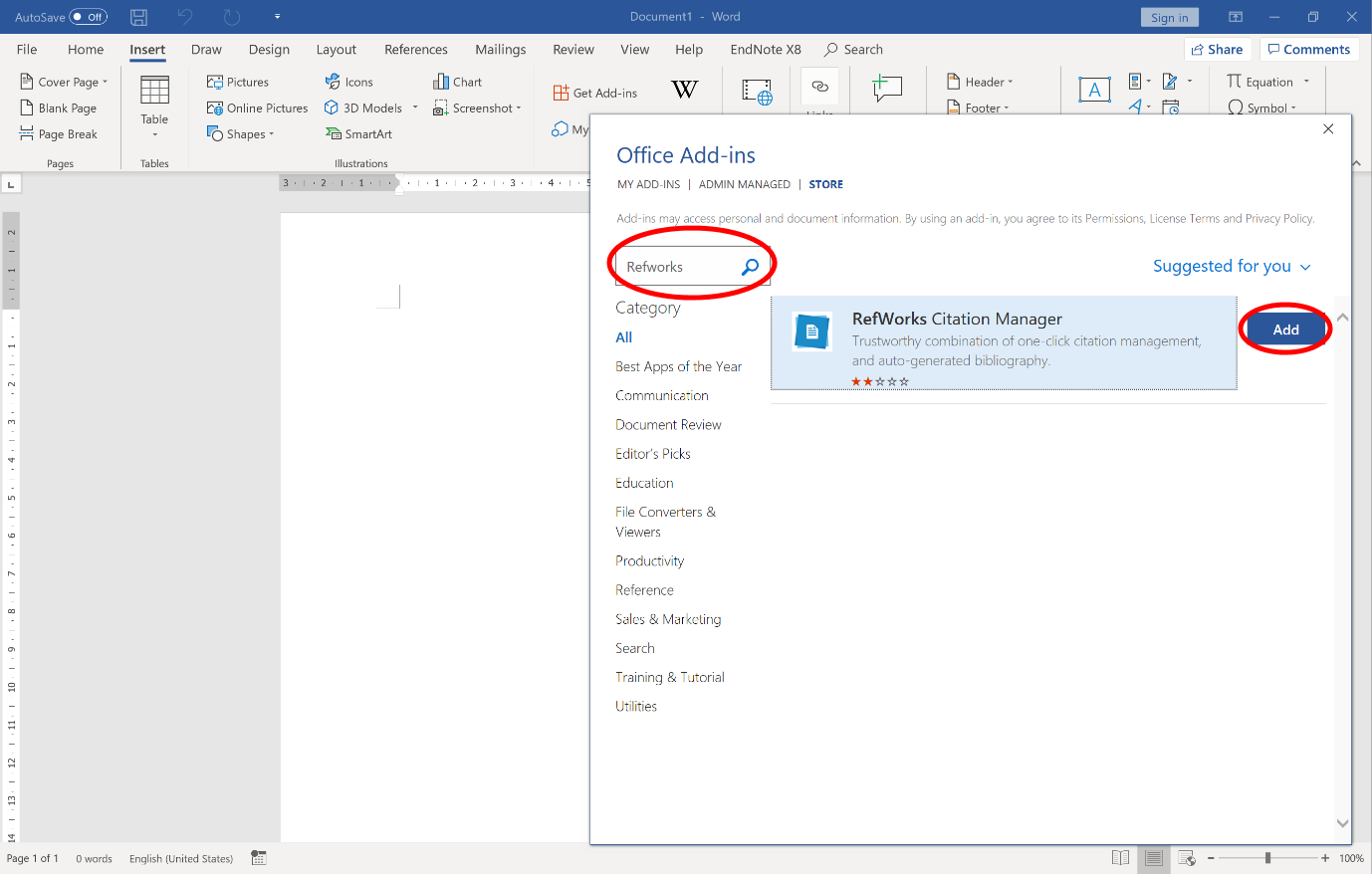 reference manager 12 office 2013