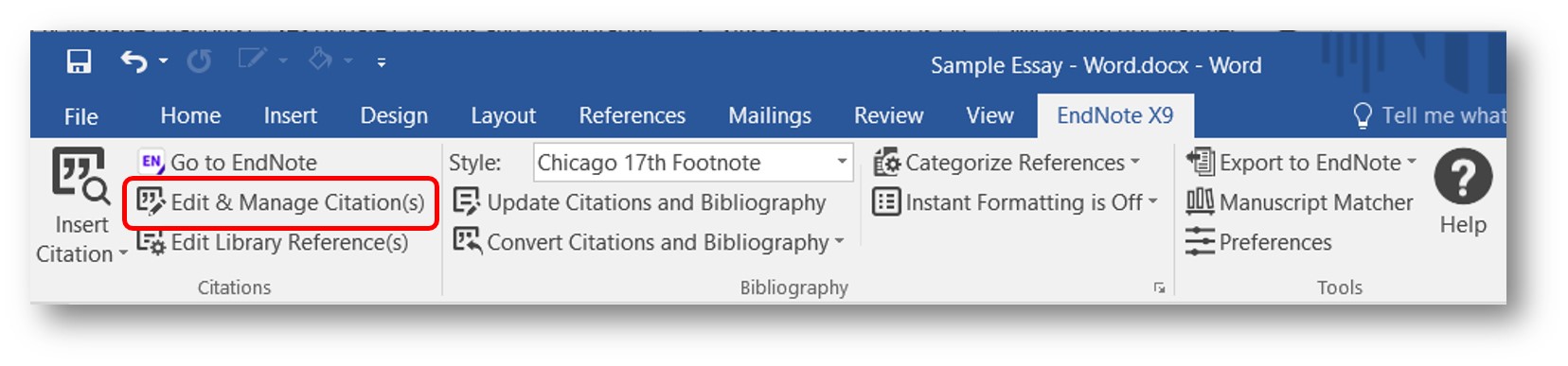 Inserting References Into Word Endnote University Library At The University Of Notre Dame Australia