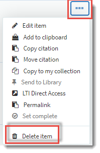delete items
