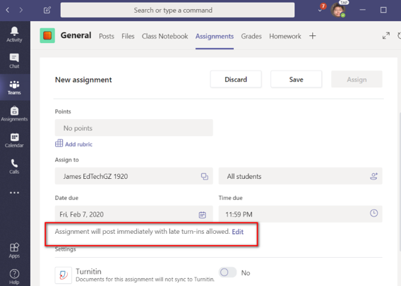 Save an assignment as a draft in Microsoft Teams - Microsoft Support