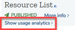 Show usage analytics
